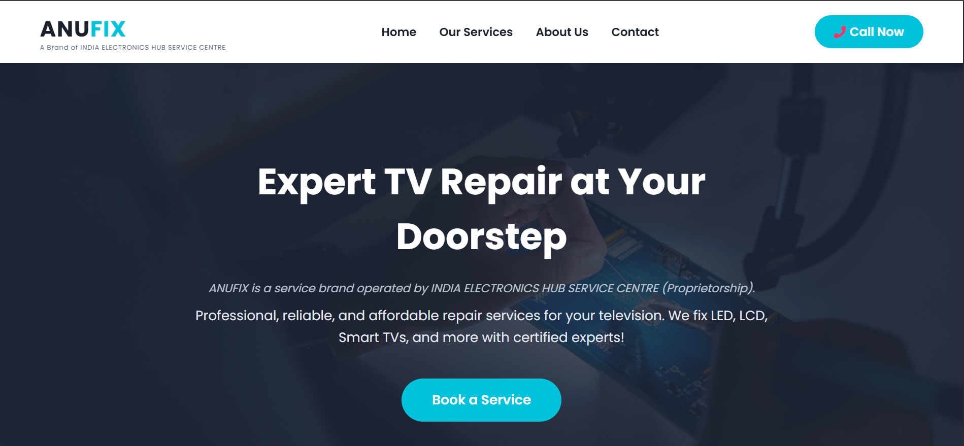 AnuFix Landing Page