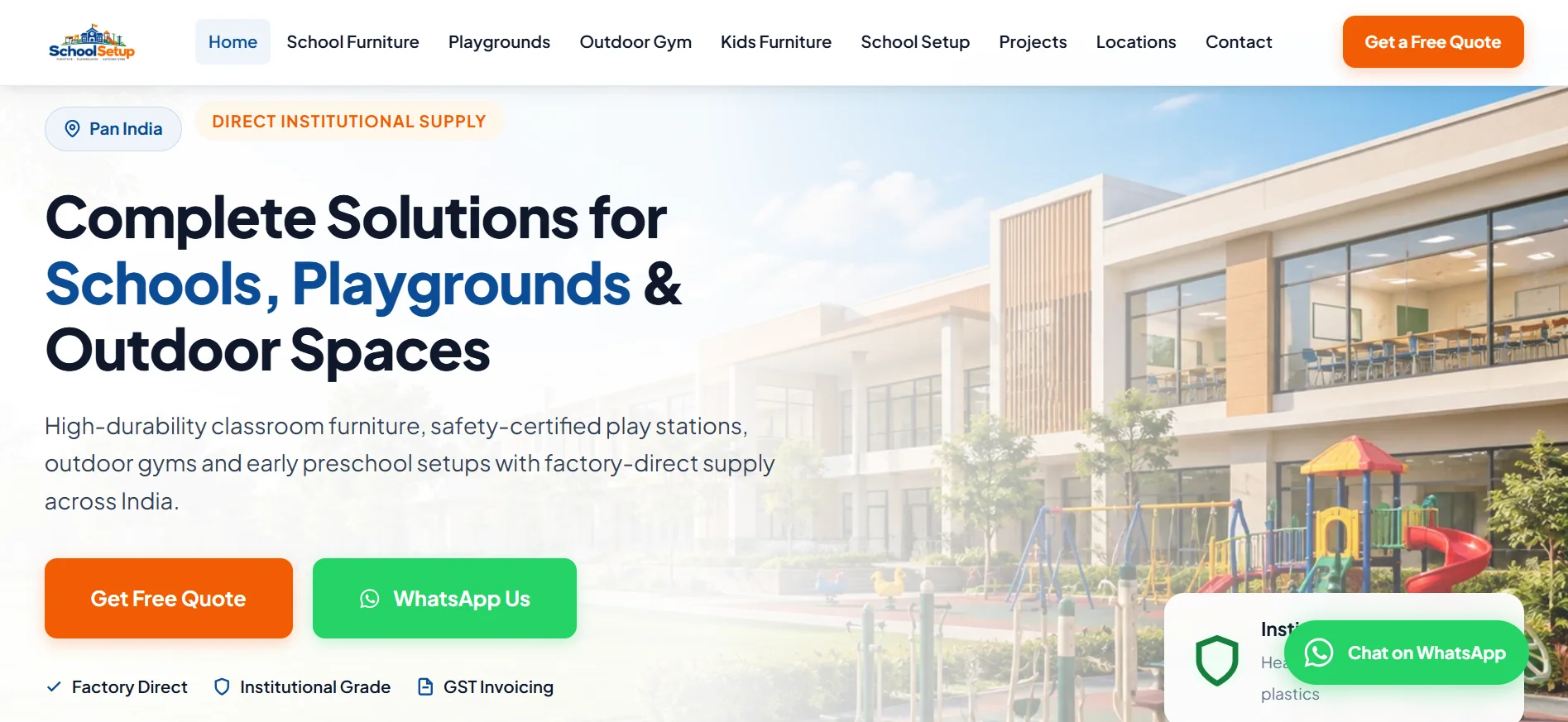 School Setup - Institutional Furniture & Playground Equipment